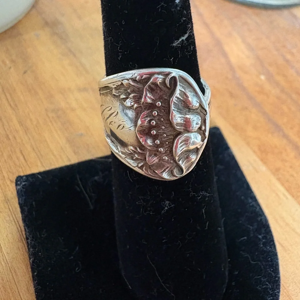 Sterling Silver Vintage Spoon Ring size 5 - Picture 2 of 15